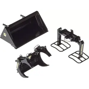 Wiking front loader tools set Model 10738500000 – black, scale model accessory