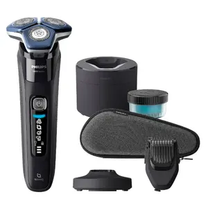 Philips SHAVER Series 7000 S7886/58 Wet and Dry Electric Shaver with SteelPrecision Blades, Battery Powered, Black