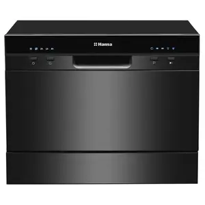 Hansa, mini, 6 place settings, black - Free standing dishwasher