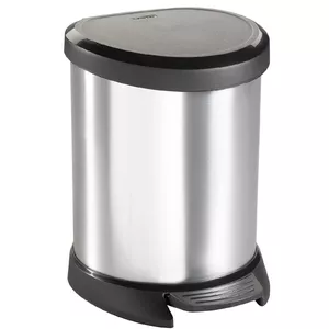 Apaļš bins Curver Deco Bins 3253922160018 Melns Sudrabs