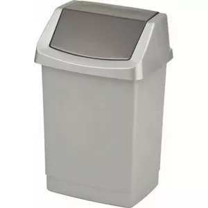 Waste bucket Curver Click-it 50L silver, 38.5 x 33.5 x 63.5 cm