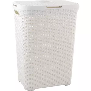 Veļas grozs Curver Style 3253920707000 60L Kvadrāts Rattan Balts