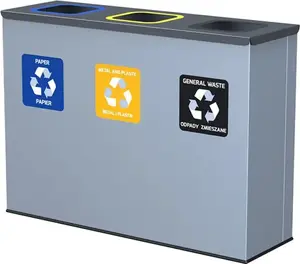 Waste bin ALDA model A134-10 for waste segregation, stainless steel
