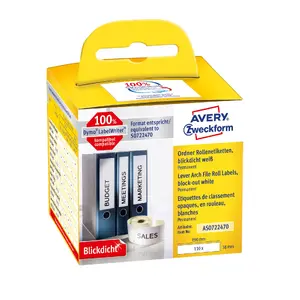 Self-adhesive labels Avery Zweckform AS0722470 — rectangular permanent white, 38 × 190 mm, 110 pcs