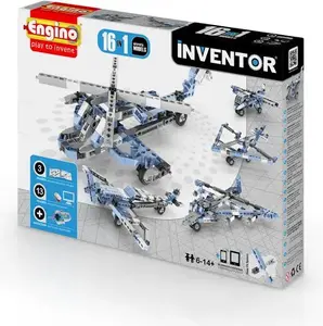 Construction set Engino Building blocks Inventor 16 models aircrafts — modular STEM kit for 16 aircraft models