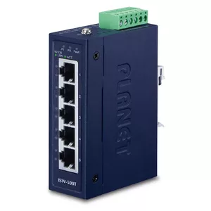 PLANET ISW-500T tīkla pārslēgs Nepārvaldīts Fast Ethernet (10/100) Zils