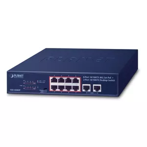 PLANET FSD-1008HP сетевой коммутатор Неуправляемый Fast Ethernet (10/100) Питание по Ethernet (PoE) 1U Синий