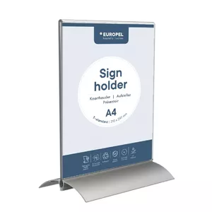 Sign holder Europel T standard Portrait A4 Acrylic Aluminium