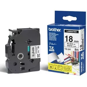 Marķēšanas lente Brother TZ-241 Melna 8m 1.8cm