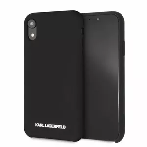 Phone case Karl Lagerfeld Silicone Case for iPhone XR, Silver Logo, Black