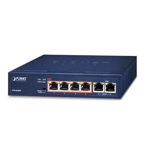 Unmanaged Switch PLANET FSD-604HP Photo 3