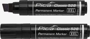 Pastāvīgais marķieris PICA MARKER 528/46/SB — tievs/plašs duncveida gals 4–12 mm, melns