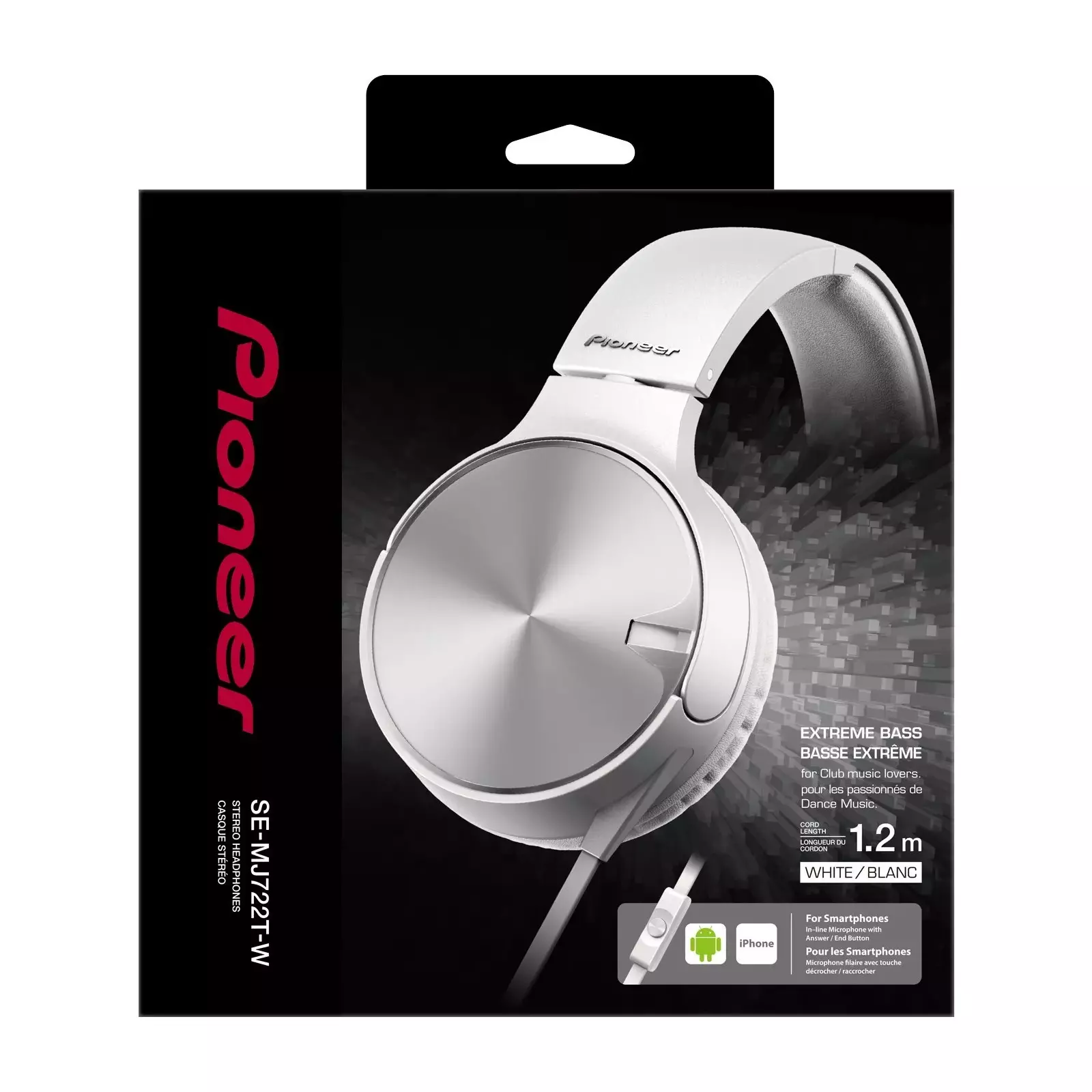 Pioneer SE-MJ722T-W headphones/headset SE-MJ722T-W | AiO.lv