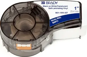 Label ribbon Brady 4.26 m × 25.4 mm, black on white (model 110928)