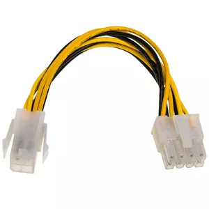 Power cable Akyga AK-CA-10, Black/Yellow, 0.15 m