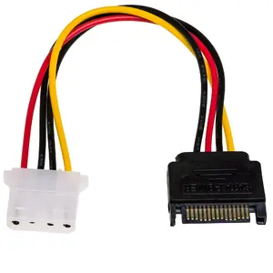Internal power cable Akyga AK-CA-11 — 0.15 m, SATA 15-pin to Molex 4-pin