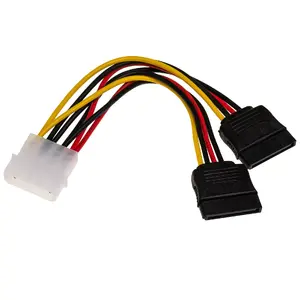 Internal power cable Akyga AK-CA-16 — Molex 4-pin to 2× SATA 15-pin, 0.15 m