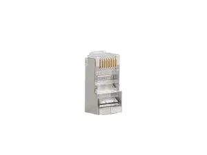 Lanberg PLS-5020 Сетевой коннектор RJ-45 Cat5e FTP экранированный для многожильного и одножильного кабеля, нержавеющая сталь и прозрачный, 20 шт.