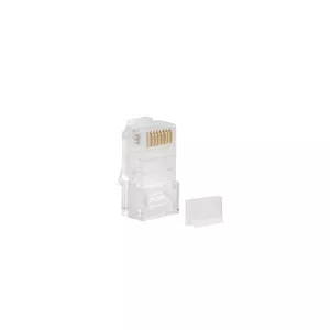 Соединитель LANBERG RJ-45 PLU-6000 для кабеля Cat6 U/UTP, прозрачный/белый, упаковка 100 шт.