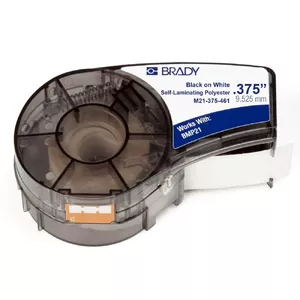 Self-adhesive printer label Brady M21-375-461, polyester, white, 9.53 mm × 6.4 m