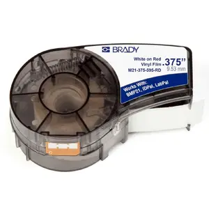 Pašlīmējoša vinila etiķete drukai Brady M21-375-595-RD — 9,53 mm × 6,4 m, sarkana