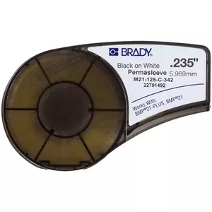 Label cassette Brady M21-125-C-342 for BMP21 PLUS, polyolefin black on white, 5.97 mm x 2.13 m