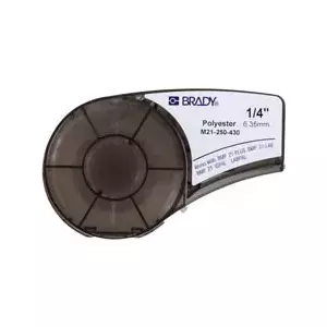 Self-adhesive printer label Brady 139755 (polyester) 6.35 mm x 6.4 m black on white