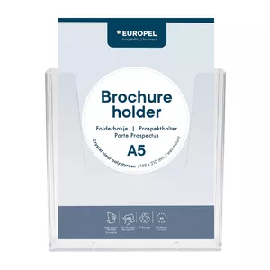 Brochure holder A5 Wall Mounted Clear Europel 200-14790 Polystyrene
