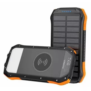Ārējais akumulators Choetech Solar powerbank ar induktīvo uzlādi 10000mAh Qi 5W oranžs (B659) Black