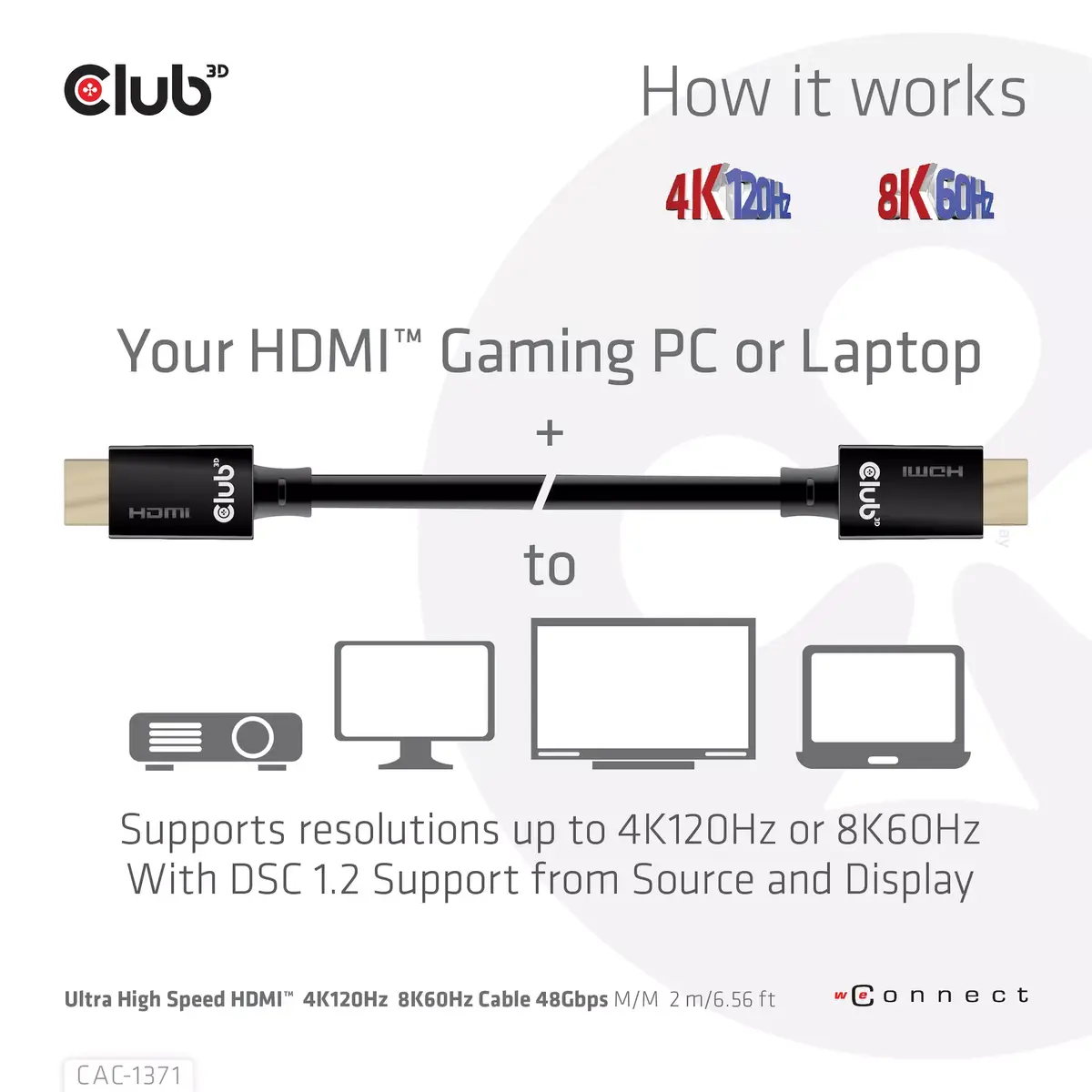 HDMI кабель CLUB3D Ultra High Speed 4K120Hz 8K60Hz Photo 3