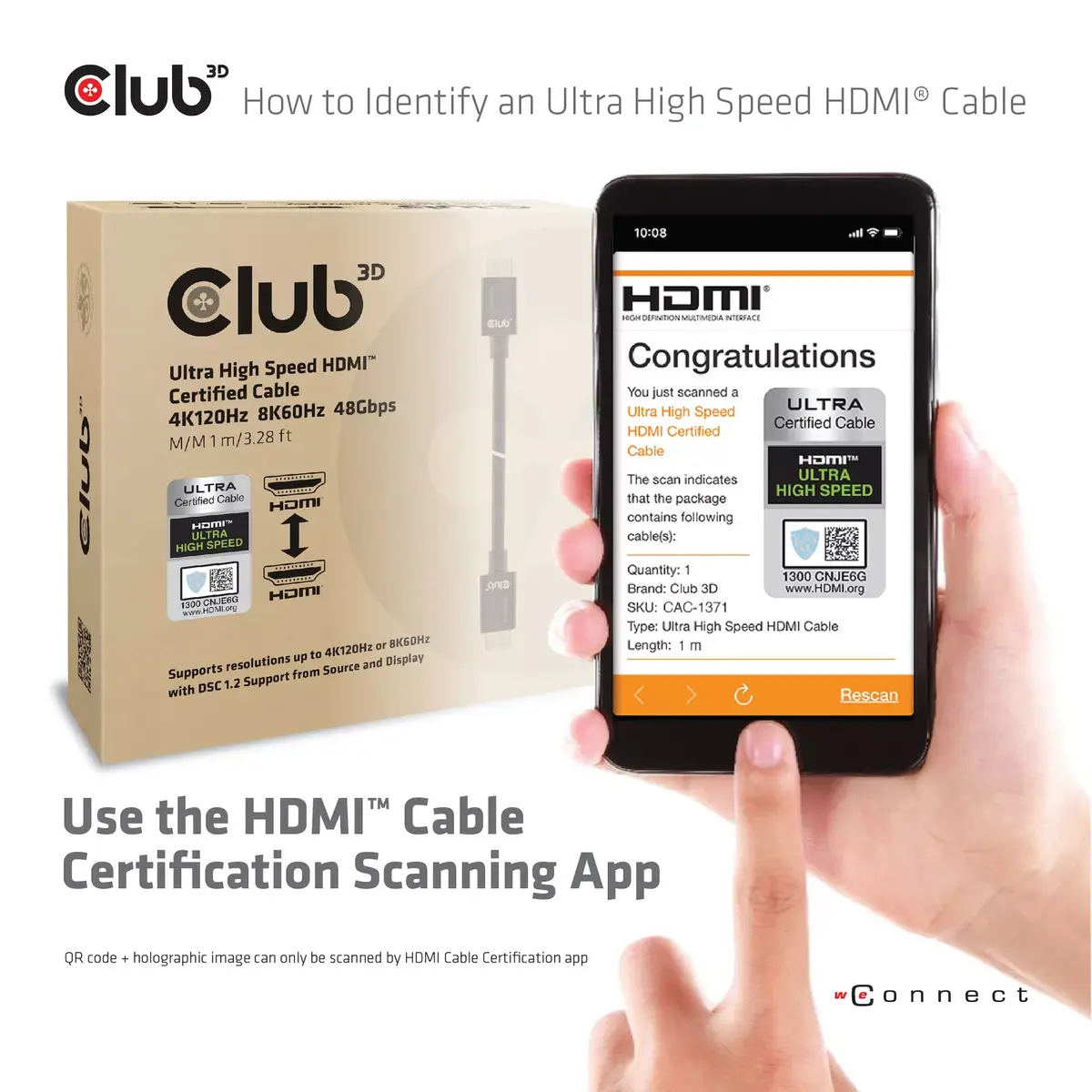 HDMI кабель CLUB3D Ultra High Speed 4K120Hz 8K60Hz Photo 7