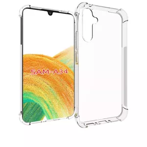 Fusion accessories Pret triecieniem izturīgs 1.5mm silikona vāciņš priekš Samsung Galaxy A34 5G caurspīdīgs