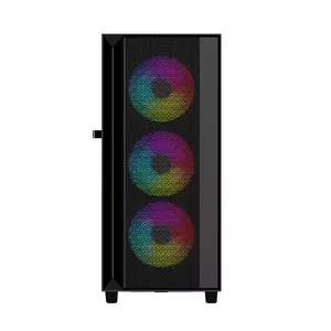PC case GEMBIRD CCC-FC-4000 Midi Tower Black with tempered glass, multi-colour illumination, supports ATX/Micro-ATX/ITX