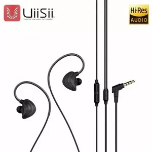 UiiSii CM5-L Premium Hi-Res Oriģinālas Sporta Austiņas ar Mikrofonu un Skaļuma Regulēšanas pulti / 3.5mm / 1.2m / Melnas