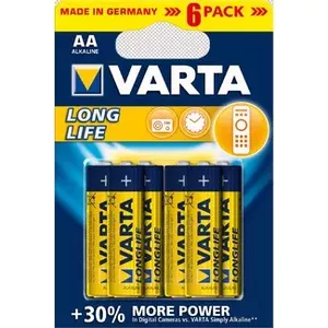 Single-use battery Varta AA Alkaline 1.5 V, cylindrical, pack of 6