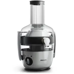 Соковыжималка Philips Avance Collection HR1921/20 мощностью 1100 Вт, с 2 скоростями, LED-дисплеем, технологиями FiberBoost и QuickClean, черная и серебристая