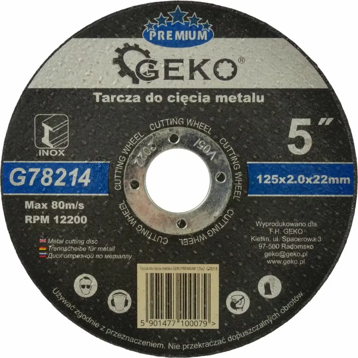 Griešanas disks GEKO PREMIUM 125x2 Inox Photo 1