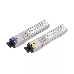 SFP WDM fiber transceiver pair Extralink 1.25G 1310/1550nm single‑mode 3km SC DOM