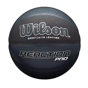 Basketbola bumba Wilson Reaction Pro Shadow — melna āda, iekštelpām un ārā, 1 gab.