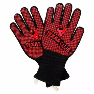 Gloves Texas Club Texas Club Gloves Black Red Fabric 2 pcs