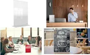 NOBO Tischaufsteller Premium Plus acrylic DIN A3 portrait frameless clear, wipeable, straight — 1 piece