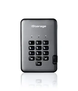 iStorage diskAshur PRO² 4TB Secure Portable Hard Drive 2.5-inch USB 3.2 Gen 1 AES-XTS 256-bit Hardware Encryption PIN Protected Black