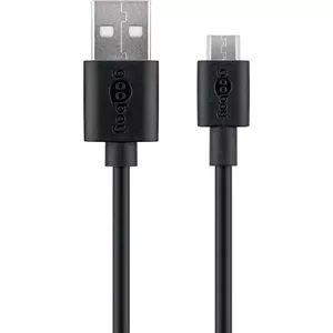 USB A to Micro‑USB cable GOOBAY 1 m — USB 2.0, black, charging and sync