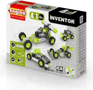 Набор шестерёнок Engino Inventor Cars 4 Models — конструктор транспорт, ABS/TPE, для детей от 6 лет