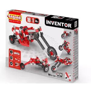 Building set Engino Inventor Motorbikes 16 Models — transport theme, for ages 6+, ABS/TPE parts
