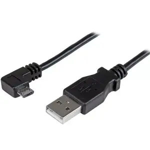 StarTech Micro-USB uzlādes un sinhronizācijas kabelis 2 m — USB A uz labā leņķa Micro-USB B, USB 2.0, 24 AWG