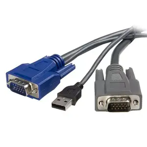 KVM cable StarTech 6 ft Ultra-Thin USB VGA 2-in-1 KVM Cable, 1.8 m, black