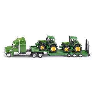 Zemās piekabes rotaļlieta ar John Deere traktoriem Siku — metāls un plastmasa, no 3 gadiem