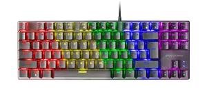 Keyboard Mars Gaming MK80 USB QWERTY Black Tenkeyless RGB