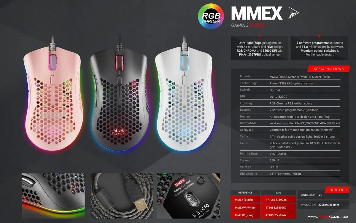 Spēļu pele Mars Gaming MMEXP Photo 17